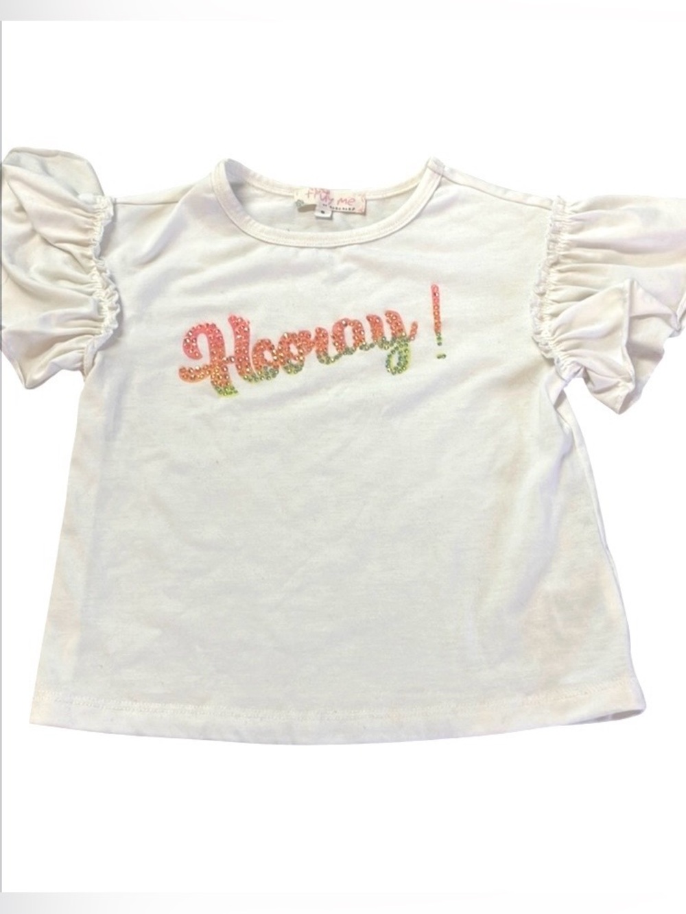 Truly Me Girls White Hooray T-Shirt Size 5